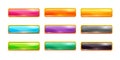 Decorative vector colorful long buttons set. Royalty Free Stock Photo