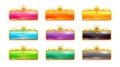 Decorative vector colorful long buttons set. Royalty Free Stock Photo