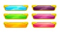 Decorative vector colorful long buttons set. Royalty Free Stock Photo