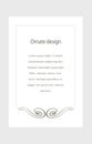 Decorative vector frame. Elegant element for design template, place for text. Floral border. Royalty Free Stock Photo
