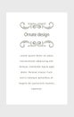 Decorative vector frame. Elegant element for design template, place for text. Floral border.