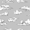 Decorative vector vintage clouds background
