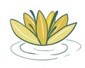 Decorative vector image of an yellow lily flower.