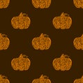 Decorative vector orange pumpkin. Thanksgiving day. Halloween decor Royalty Free Stock Photo