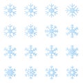 Decorative vector Snowflakes set Royalty Free Stock Photo