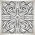 Dynamic Symmetry: A Black And White Art Nouveau Design Illustration