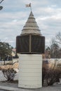 Decorative ventilation shaft near the children\'s department store \