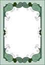 Decorative vertical frame border in green tones