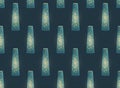 Decorative Vertical Lanterns Glowing Seamless Dark Pattern Royalty Free Stock Photo