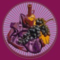 Decorative vignette, symbolizing wine and grapes