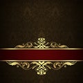 Decorative vintage background with golden border. Royalty Free Stock Photo