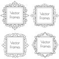 Decorative vintage black and white frames and borders set Royalty Free Stock Photo