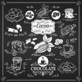 Decorative vintage cocoa icons