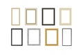 Decorative vintage frames and borders set. Gold photo frame with corner Thailand line for picture. Royalty Free Stock Photo