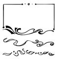 Decorative vintage hand drawn floral border frames - vector illustration Royalty Free Stock Photo