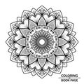 Decorative Vintage Mandala Art of Colouring Book Page