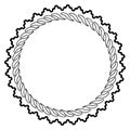 Vintage openwork circle frame. Ornate round border on white background. Classic style pattern. Vector illustration Royalty Free Stock Photo