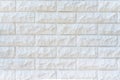 Decorative wall covering. White brick surface. Construction background