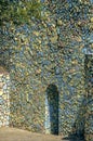 Decorative wall made of small chip of tile in The Rock Garden at Chandigarh