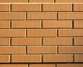 Decorative wall texture, background. Brick cladding of regular form in light-brown, ochre, bronze color Royalty Free Stock Photo