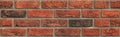 Decorative wall texture, background. Rusty, matted, red bricks