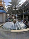 Decorative water fountain in Grand Cayman shopping center