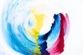 decorative watercolor brush strokes circular form white paper. High quality photo