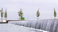 Decorative waterfall in big fountain. Selective focus Royalty Free Stock Photo