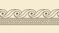 Decorative Wave Pattern Border, Abstract Line Art, vector design Generative AI Royalty Free Stock Photo