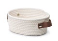 Decorative white cotton rope coiled basket