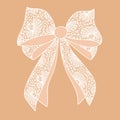 Decorative white lacy bow