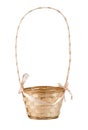 Decorative wicker basket on a white
