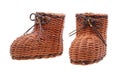 Decorative wicker boots