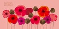 Decorative wild meadow boho style poppie flowers