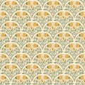 Decorative wildflowers art nouveau style seamless pattern. Floral retro endless background. Flower and foliage vintage loop tiled Royalty Free Stock Photo