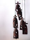 Decorative wind bells in a form of ancient helmet