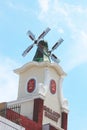 Solo, Indonesia, August, 28 2025. Windmill Tower at Holland Bakery Under Clear Blue Sky Royalty Free Stock Photo