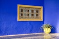 Decorative window on blue Royalty Free Stock Photo