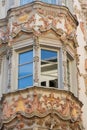 Decorative window of an historic building in Innsbruck, Austria