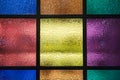 Decorative window of various colored rectangles