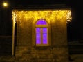 Decorative window violet colour