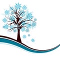 Decorative winter tree background,