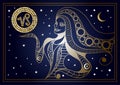 Decorative woman with the sign of the zodiac 9 Royalty Free Stock Photo