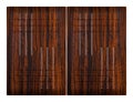 Decorative wood patterned kitchen two walnut cabinet door isolated on white background