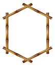 Decorative wooden frame in traditional japanese style. Bamboo stick border Royalty Free Stock Photo