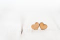 Decorative wooden hearts symbols on white Royalty Free Stock Photo