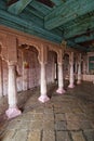 Decorative wooden pillars of Hindu temple