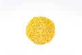 Decorative woven wicker or rattan yellow ball Royalty Free Stock Photo