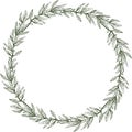 Decorative wreath from sketches laurel branches