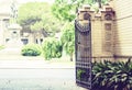 Decorative wrought iron gate or entranceway in Parco Bellini, Catania, Sicily, Italy